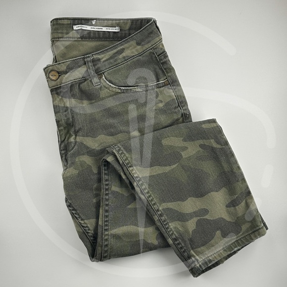Zara Ankle Camo Jeans Sz. 8 - Picture 1 of 9